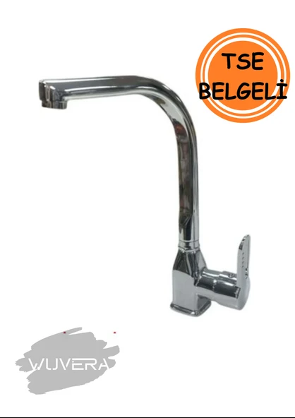 Wuvera Pramit Serisi TSE Belgeli Mutfak Evye Bataryası – 40 mm Kartuş, Tezgah Üstü Montaj & Kuğu Boru Tasarım - Resim 2