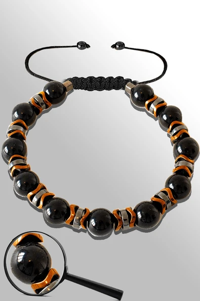 Sertifikalı Rose Hematitli 8 Mm Doğal Şungit (Shungite) Taşı Bileklik ürün görseli 1