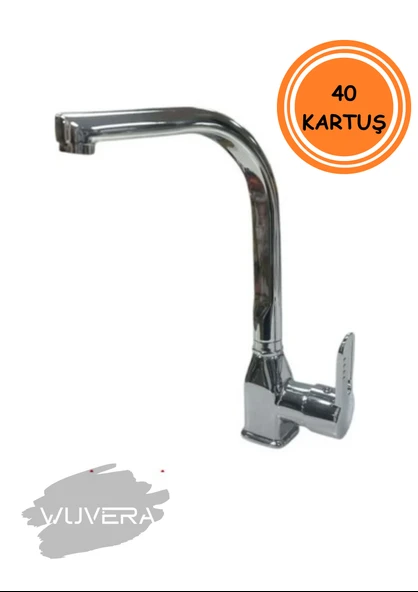 Wuvera Pramit Serisi TSE Belgeli Mutfak Evye Bataryası – 40 mm Kartuş, Tezgah Üstü Montaj & Kuğu Boru Tasarım - Resim 3