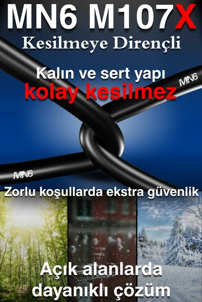 MN6 M107x 15 Metre Internet Kablosu/utp 0,57mm Cat6 Iki Kat Korumalı/ Iç Dış Mekan/15m Ethernet Kablosu - 6