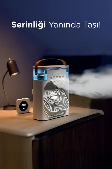 Toria F-17 Siyah Mini Taşınabilir Masaüstü Hava Nemlendirici Fan Vantilatör - 2