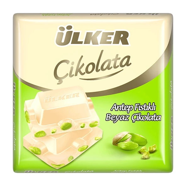 Ülker Beyaz Çikolata Antep Fıstıklı Kare 65 Gr