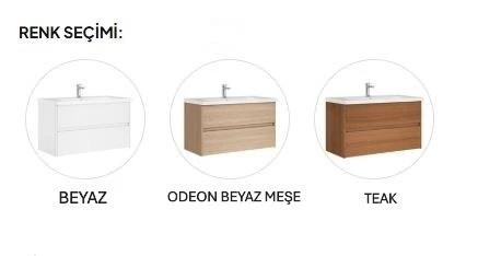 Orka Düden 65 cm MDF Çekmeceli Teak Banyo Dolabı Takımı - Resim 3
