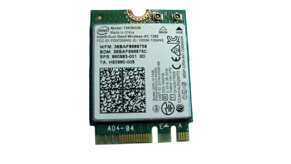 İntel 7265NGW Dual Wifi Card H83960