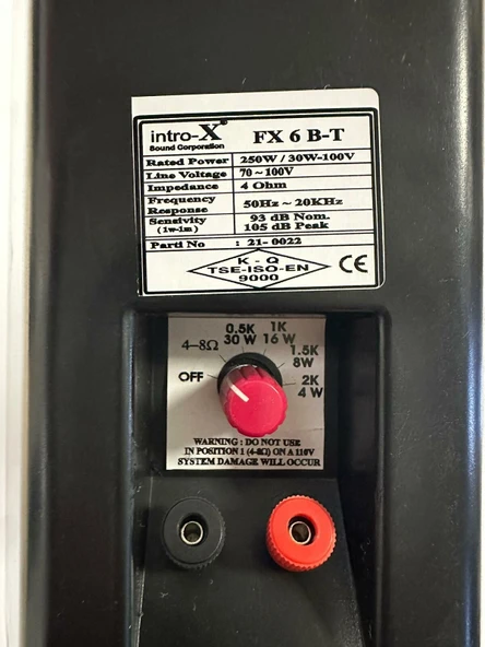 UNIVERSAL FX-6 TRAFOLU 6 INÇ  DUVAR TİPİ 215x195x295  EBAT SİYAH KASA HOPÖRLÖR - 2