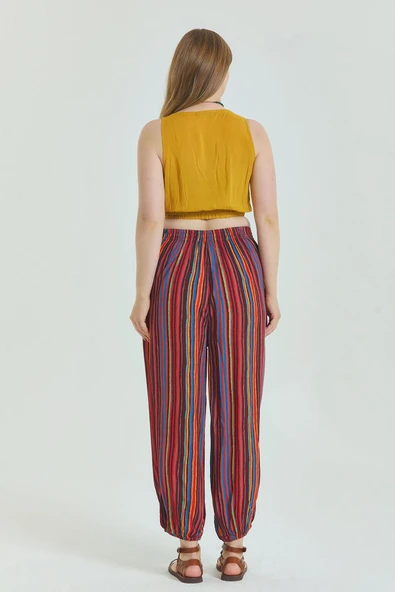 Beli Lastikli Rahat Kesim Büyük Beden Pantolon - 5