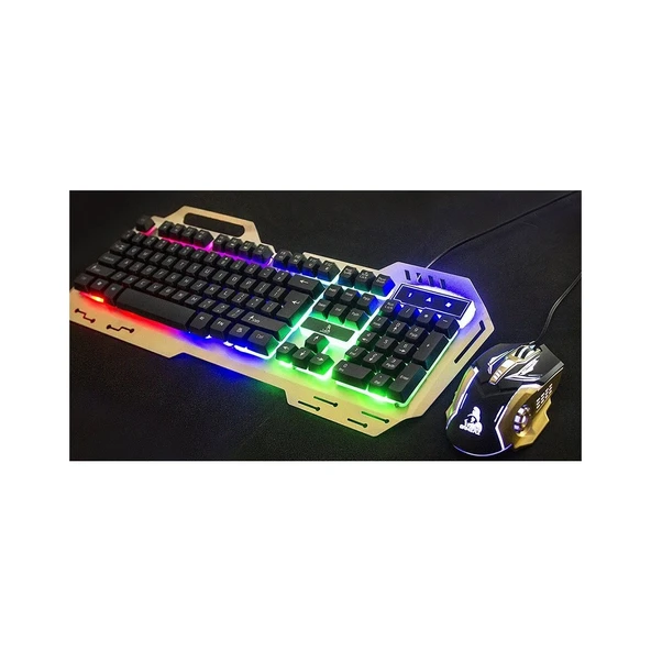 PolyGold PG-8014 Işıklı Oyuncu Klavye Mouse Seti - Gold - 2