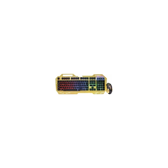 PolyGold PG-8014 Işıklı Oyuncu Klavye Mouse Seti - Gold