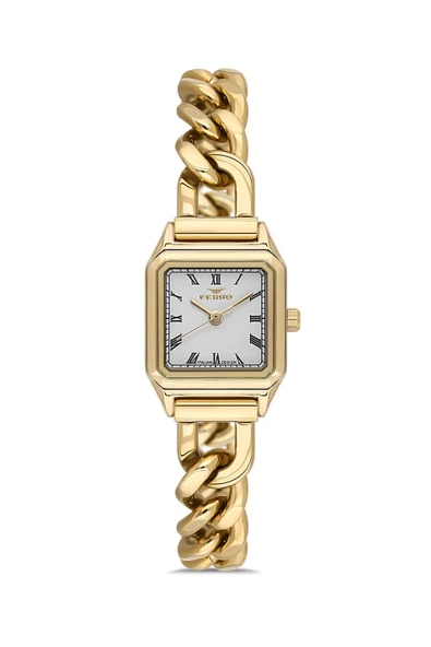 Ferro FL40132A-B Quartz Çelik Altın Rengi 21 mm Kadın Kol Saati