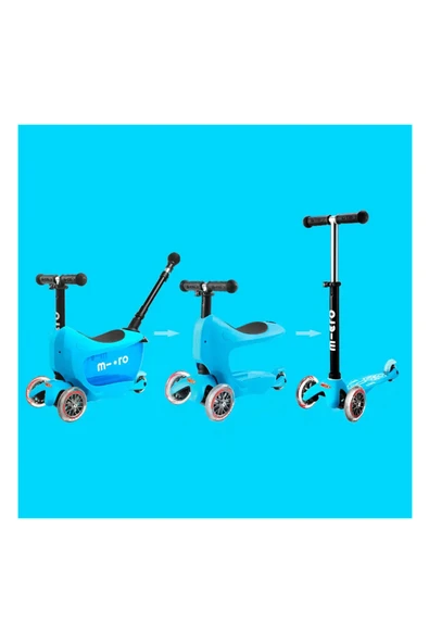 Micro Mini2go Deluxe Plus 3 Tekerlekli Scooter Blue  Mavi 18 Ay