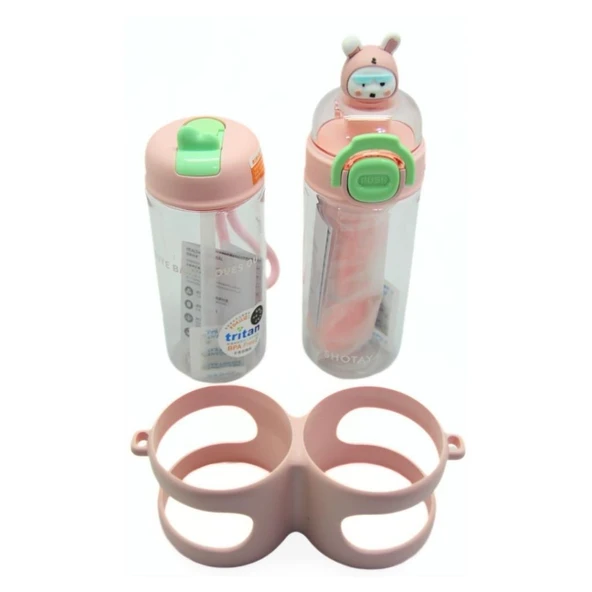 Shotay Su Matarası 2 Bölmeli Tritan Beyaz 900Ml - 3