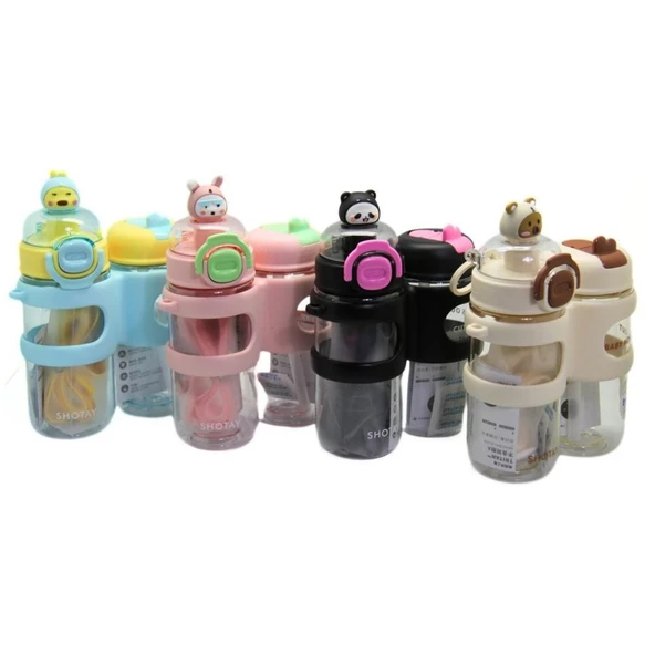 Shotay Su Matarası 2 Bölmeli Tritan Beyaz 900Ml - 5