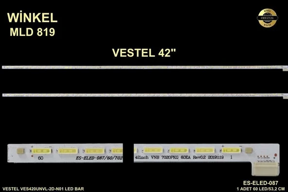 LCD LED-819  1 Lİ ÇUBUK-VES420UNVL,42FA7100,LE42F74450LED,42PF8175-ELED87-WİNKEL