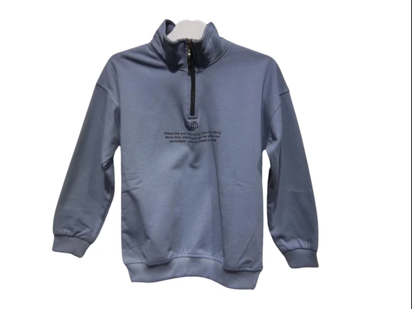 HH BASKILI YARIM FERMUARLI ERKEK SWEATSHIRT