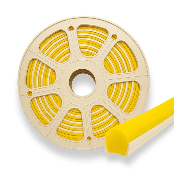 Sarı 6mm İkinci Nesil Silikon Neon LED Şerit Kılıfı 5 Metre Difüzör Tüp (LED Hariç)