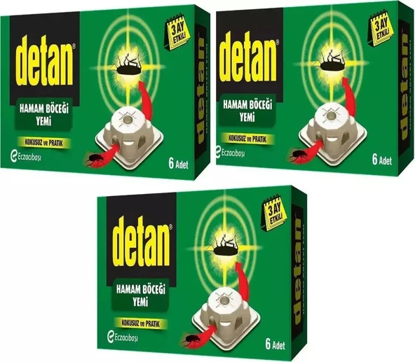 Detan Hamam Böceği Yemi 6'lı X 3 Adet