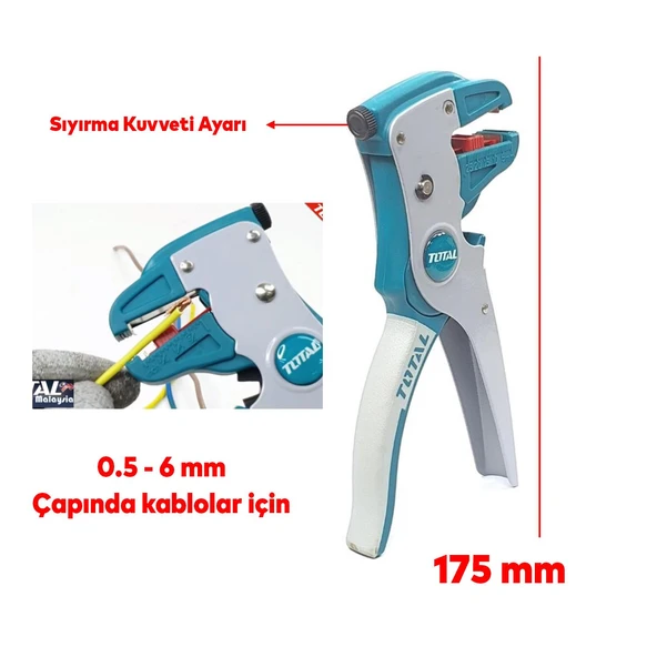 Profesyonel Kablo Sıyırma Pensesi 0.5-6 mm Bilgisayarcı Network Elektrik Bağlantı Kablosu Soyma - 3
