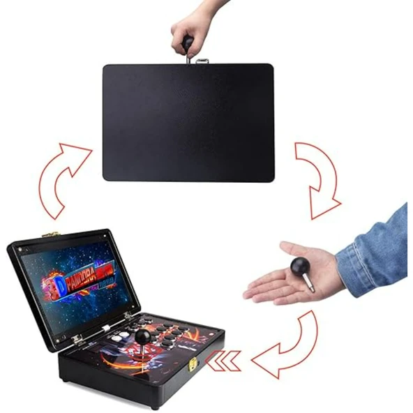 Ozmik 13000 Oyun Pandora Kutusunda 3D Plus Arcade 32GB  Konsol Makinesi, 14 inç Retro 2.KOL HEDİYE - 5