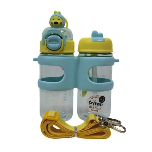 Shotay Su Matarası 2 Bölmeli Tritan Mavi 900Ml