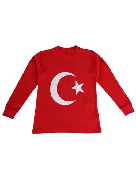 AY-YILDIZ BASKILI UZUN KOLLU TSHIRT
