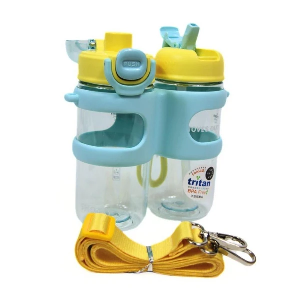 Shotay Su Matarası 2 Bölmeli Tritan Mavi 900Ml - 2