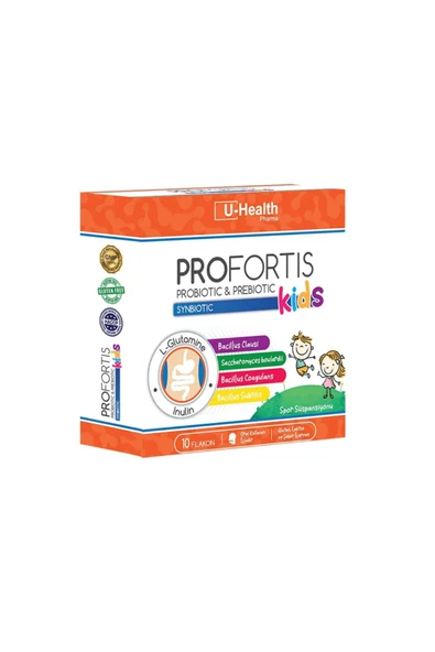PROFORTİS KİDS PROBİYOTİK MİKROORGANİZMA, İNÜLİN VE L-GLUTAMİN İÇEREN SIVI TAKVİYE EDİCİ GIDA 10X5ML FLAKON