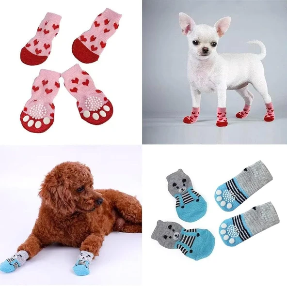 Kedi Köpek Kaydırmaz Örme Çorap