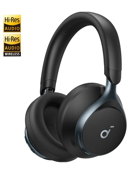 Anker Soundcore Space One Aktif Gürültü Engelleyicili Kablosuz Kulaküstü Kulaklık - 40 Saat Oynatma Süresi - ANC - Bluetooth 5.3 -AI Destekli 3 Mikrofon - Siyah