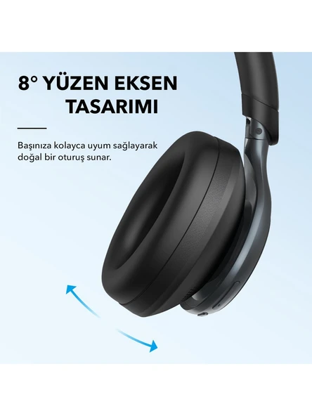 Anker Soundcore Space One Aktif Gürültü Engelleyicili Kablosuz Kulaküstü Kulaklık - 40 Saat Oynatma Süresi - ANC - Bluetooth 5.3 -AI Destekli 3 Mikrofon - Siyah - 5