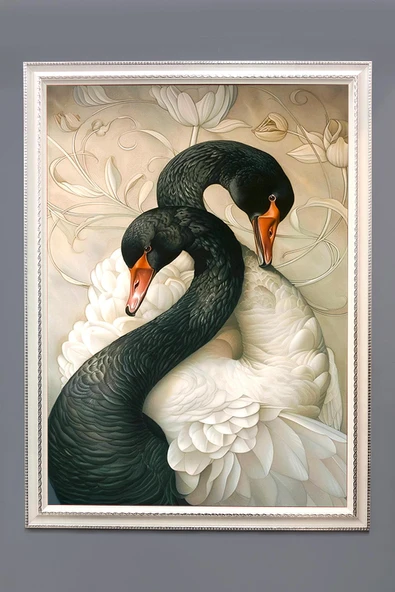 Dekoratif Modern Desenli Çerçeveli Duvar Tablosu 50x70cm RÜYA07 RENKLİ 50 X 70