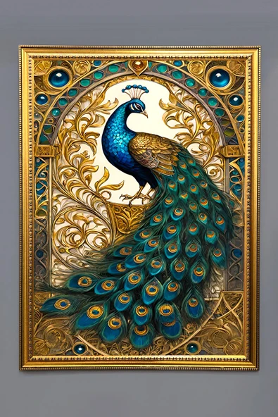 Dekoratif Modern Desenli Çerçeveli Duvar Tablosu 50x70cm RÜYA03 RENKLİ 50 X 70