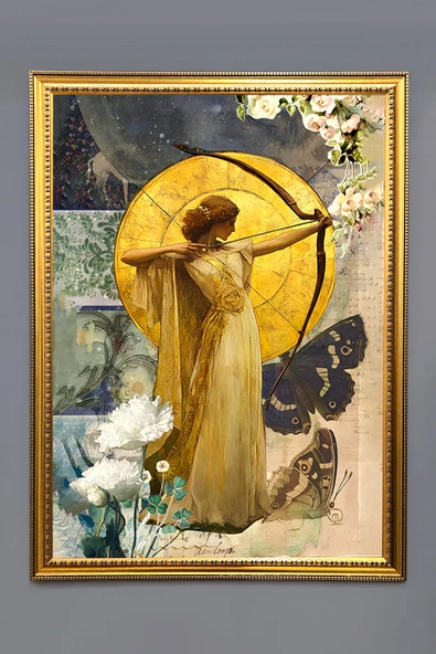 Dekoratif Modern Desenli Çerçeveli Duvar Tablosu 50x70cm RÜYA14 RENKLİ 50 X 70