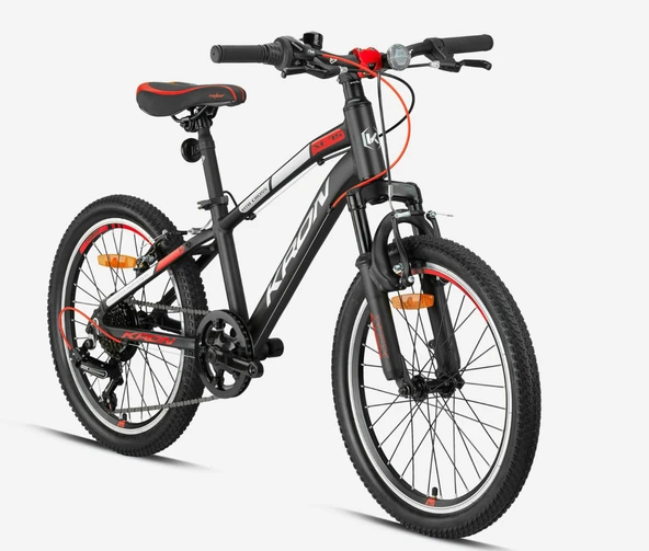 KRON XC 75 20 JANT 7 VİTES V FREN SHIMANO SİSTEM ALÜMİNYUM ÇOCUK BİSİKLETİ MAT SİYAH-GRİ/KIRMIZI (KRN25-028) ürün görseli 1