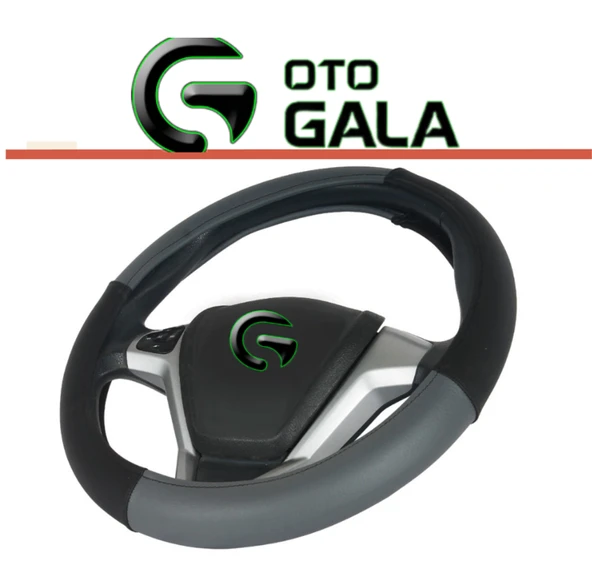 DİREKSİYON KILIFI GEÇMELİ 4 PARÇA SİYAH-GRİ - 2