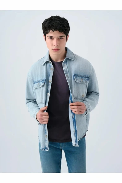 Loft Alejo Lıght Wash Erkek Jean Gömlek LF2039699