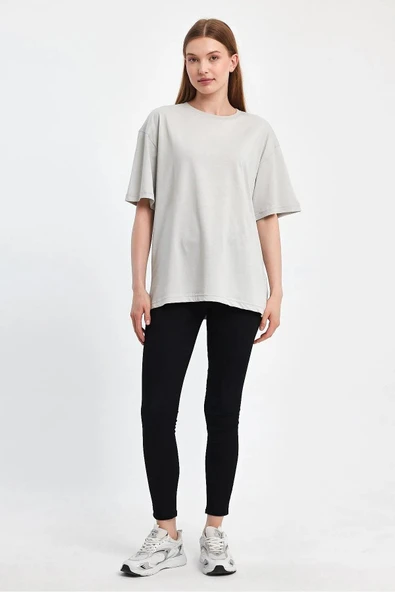 Sportuel Oversize Kadın Tişört P-008393 - 3