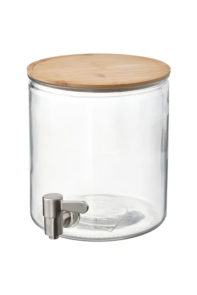 365+ Bambu Kapaklı Musluklu Cam Sürahi 4 lt ürün görseli 1