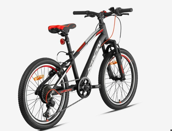 KRON XC 75 20 JANT 7 VİTES V FREN SHIMANO SİSTEM ALÜMİNYUM ÇOCUK BİSİKLETİ MAT SİYAH-GRİ/KIRMIZI (KRN25-028) - Resim 3