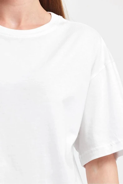 Sportuel Oversize Kadın Tişört P-008393 - 4