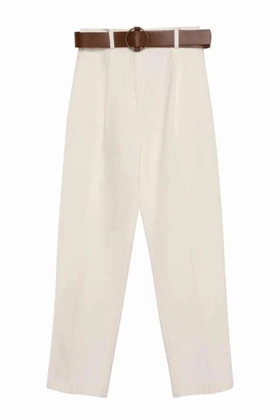 Quzu Beli Kemerli Kadın Pantolon 21K70755