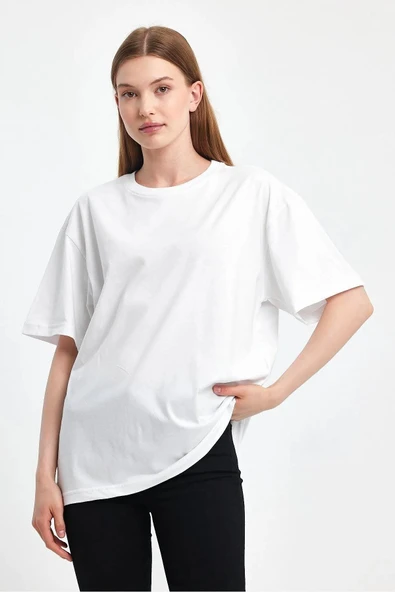 Sportuel Oversize Kadın Tişört P-008393