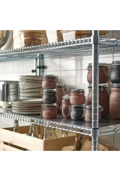 Kapaklı Cam Kavanoz, Kahverengi-Kırmızı, 0,5 lt KORKEN - Resim 3