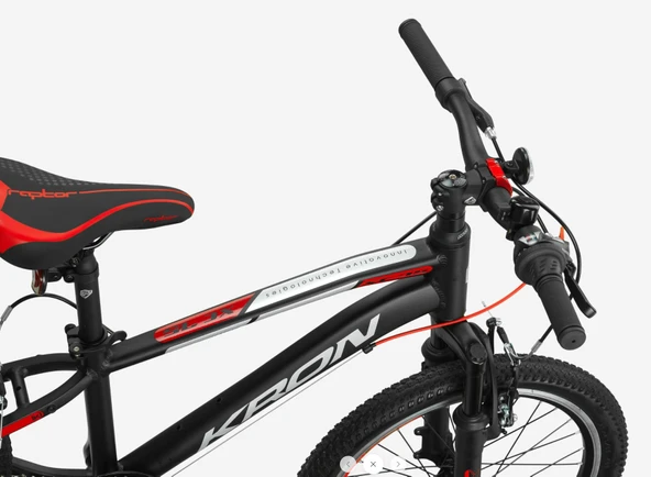 KRON XC 75 20 JANT 7 VİTES V FREN SHIMANO SİSTEM ALÜMİNYUM ÇOCUK BİSİKLETİ MAT SİYAH-GRİ/KIRMIZI (KRN25-028) - Resim 4