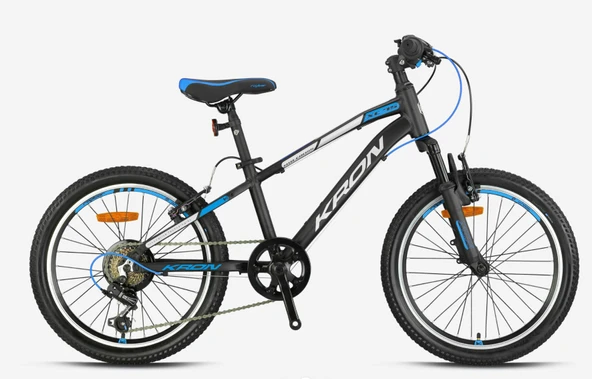KRON XC 75 20 JANT 7 VİTES V FREN SHIMANO SİSTEM ALÜMİNYUM ÇOCUK BİSİKLETİ MAT SİYAH-GRİ/ MAVİ(KRN25-030)