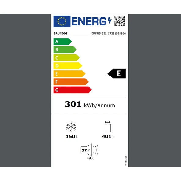Grundıg Gpknd 551 I E Enerji Sınıfı 551L Duo No-Frost Kombi Buzdolabı - 7