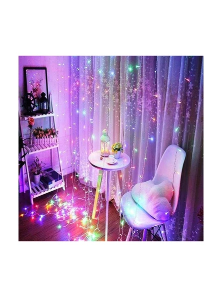 YCL YPS-113 RGB YILBAŞI SÜSÜ PERDE LED 3x3 METRE 600 LEDLİ 220 VOLT EKLENEBİLİR İÇ MEKAN