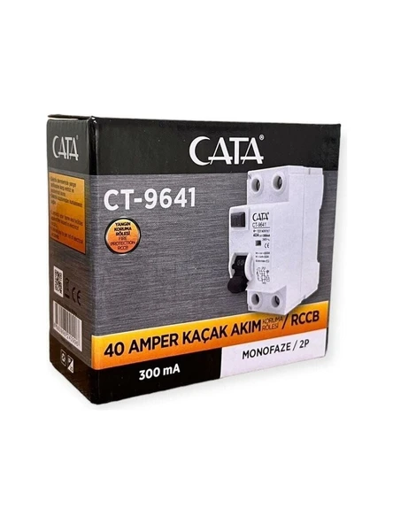 CATA CT-9641 40 AMPER 300 MA YANGIN KORUMA RÖLESİ MONOFOZE