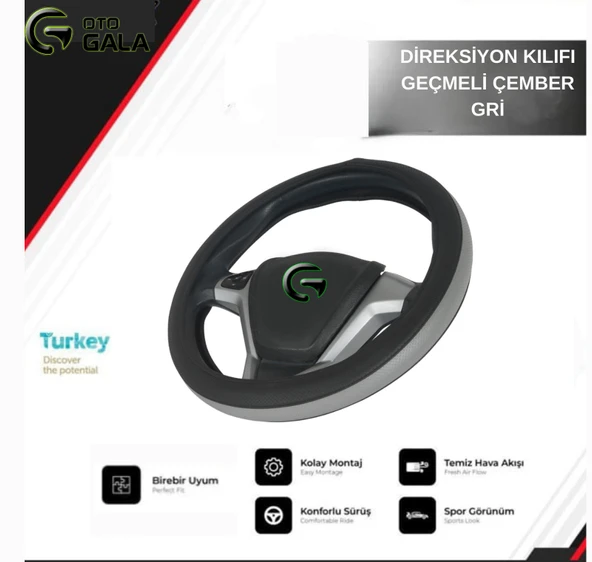 DİREKSİYON KILIFI GEÇMELİ ÇEMBER GRİ