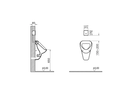 Vitra Pisuvar Yıkama Seti, Sıva Altı, Fotoselli, (Elektrikli, Mat Krom) 310-2911 - 2