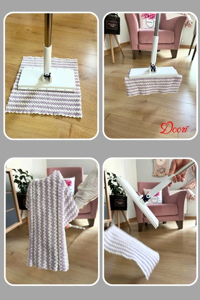 Tembel Mop Tüm Bezleri Kendi Alabilen Otomatik Mop Yüzey Temizlik Havlusu Kullan At Bezler Için - 4